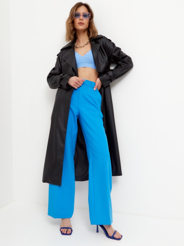 Женский кожаный тренч, плащ демисезон