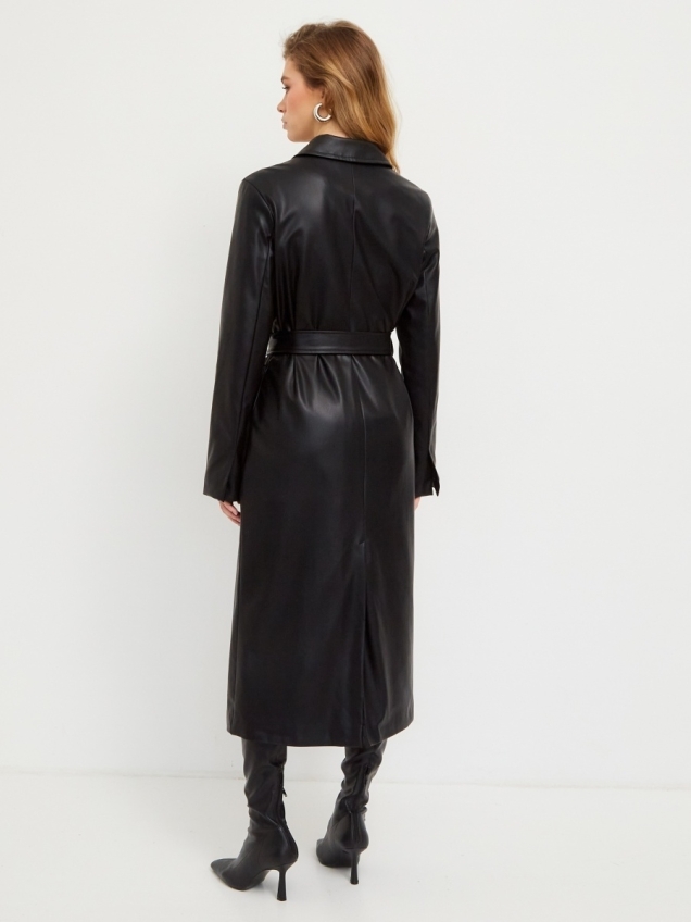 Женский кожаный тренчкот, плащ демисезон