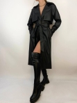 Женский кожаный тренч, плащ демисезон