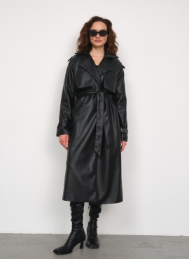 Плащ из искусственной кожи