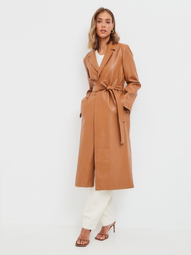 Женский кожаный тренчкот, плащ демисезон