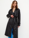 Женский кожаный тренч, плащ демисезон